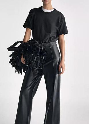 Оригинальные wide leg брюки из эко кожи на высокой посадке из новой коллекции new collection zara woman ♀️original.