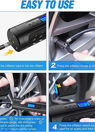Автомобільний повітряний насос nwouiay — 12 в електричний цифровий компресор