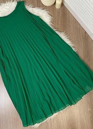 Плаття плісе зелене вільне плаття сукня
