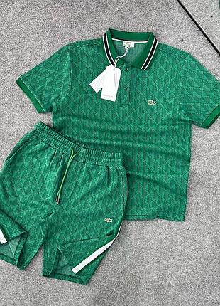 Зелений чоловічий комплект lacoste💣