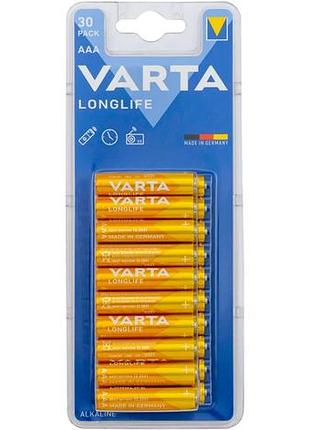 Лужні батарейки varta longlife aaa - 30 шт 🔋