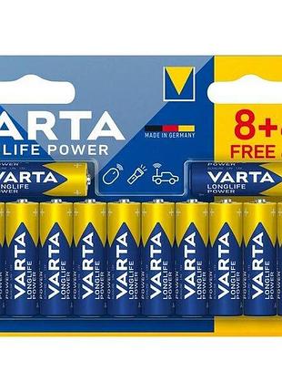 Батарейка varta longlife power alkaline aa 12 (8+4)