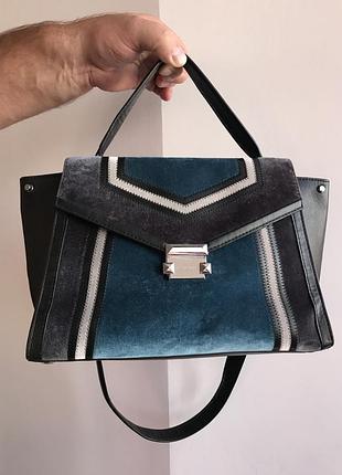 Сумка шкіряна michael kors - класична,із замшевими вставками