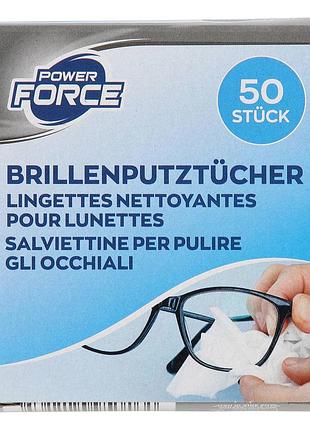 Салфетки для очков power force brillenputztücher 50 шт
