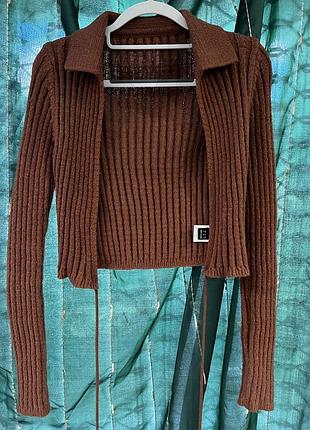 Кофта поло на шнурках