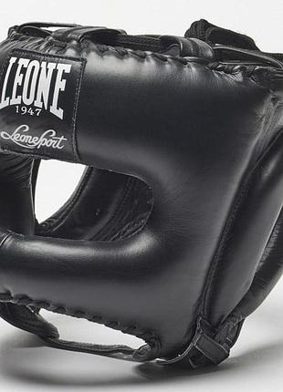 Боксерський шолом з бампером leone greatest black s/m