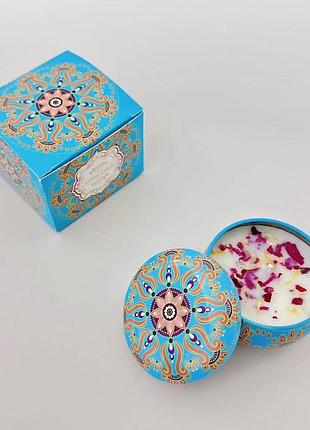 Аромасвічки із соєвого воску в металевій банці з кришкою