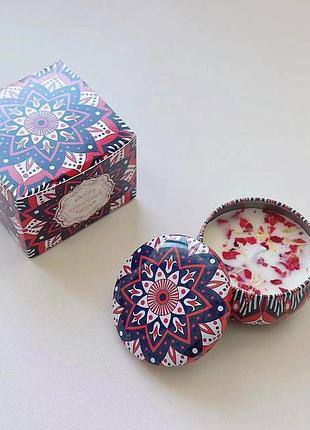 Аромасвічки із соєвого воску в металевій банці з кришкою