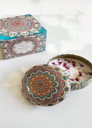 Ароматні свічки із соєвого воску в металевій банці з кришкою