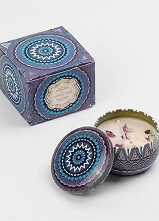 Аромасвічки із соєвого воску в металевій банці з кришкою