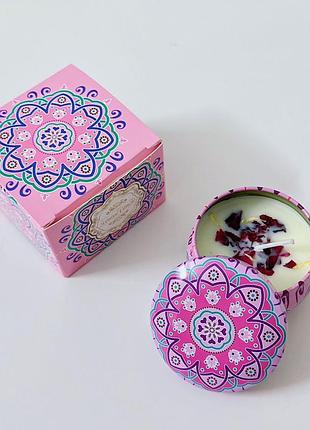 Аромасвічки із соєвого воску в металевій банці з кришкою