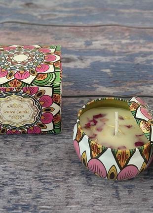 Аромасвічки із соєвого воску в металевій банці з кришкою