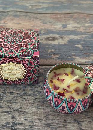 Аромасвічки із соєвого воску в металевій банці з кришкою