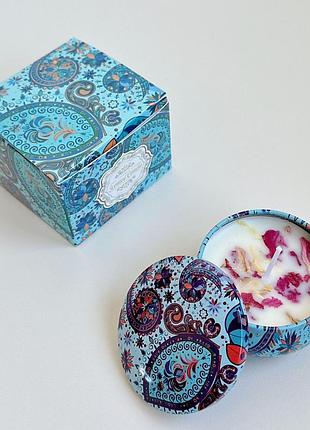 Аромасвічки із соєвого воску  в металевій банці з кришкою