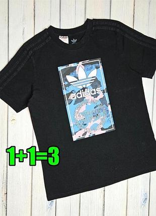 1+1=3 брендовая женская черная футболка хлопок adidas, размер 44 - 46