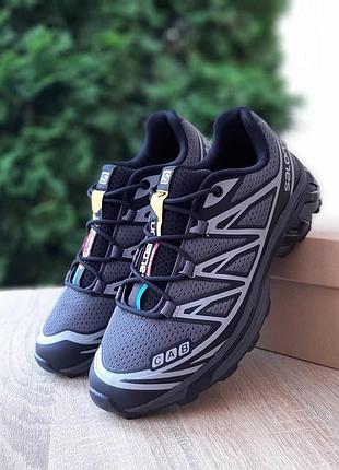 Мужские качественные и стильные кроссовки salomon xt-6 серые на серой