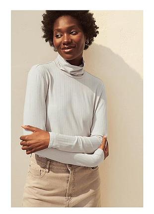 Лонгслив серый женский h&amp;m - м 3
