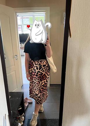 Спідниця міді asos леопардова  42 розмір