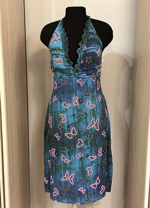 Сукня з вишитими бісером метеликами, розмір s/m