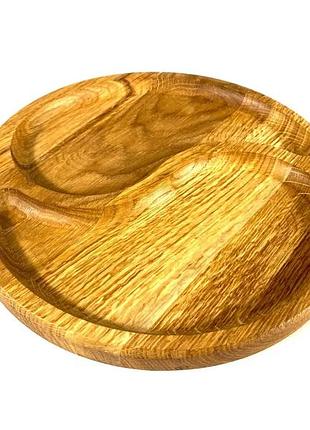 Деревянная тарелка из натурального дерева диаметр 25 см, высота 2 см, тарелка для закусок g28