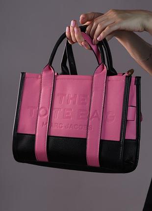 Premium | жіноча сумка marc jacobs black/pink, жіноча сумка, марк джейкобс, колір - чорний/рожевий
