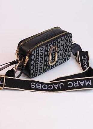 Premium | жіноча сумка marc jacobs gray/black, жіноча сумка, марк джейкобс сірого/чорного кольору