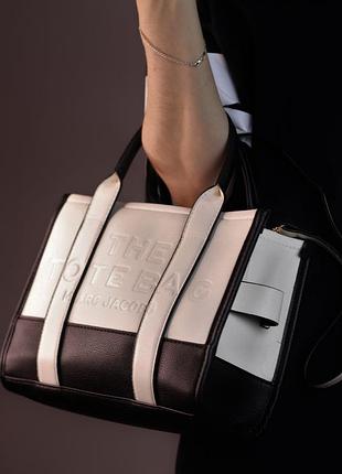 Premium | жіноча сумка marc jacobs black/white, жіноча сумка, марк джейкобс, колір - чорний/білий