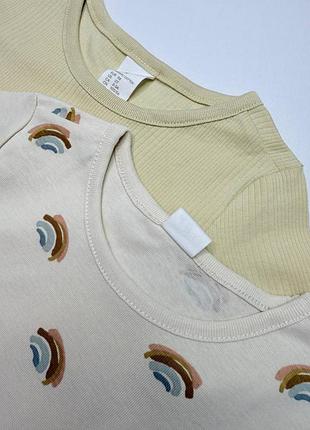Комплект футболок h&amp;m для девочек и мальчиков на рост 98 см 2