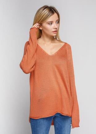 Джемпер лонгслив базовий коралового кольору h&m