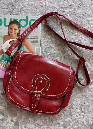 Сумочка жіноча the little bag company крос-боді вишнева