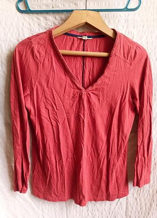 Оранжевый трикотажный топ с сеткой, white stuff