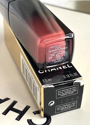 Оригінал. лак для губ  стійкий chanel rouge allure laque  👉🏻віднінок 65 - imperturbable 2