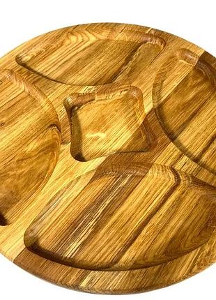 Деревянная тарелка из натурального дерева диаметр 30 см, высота 2 см, тарелка для закусок g35