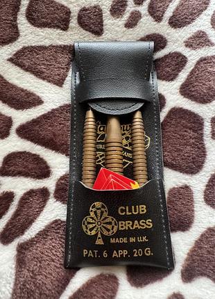 Латунные дротики brass club 20 г, винтажные, сделаны в великобритании