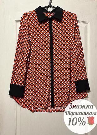 Яркая удлиненная рубашка 48-50 (15)