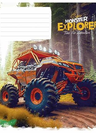 Зошит учнівський "super monster" 012-3293l-1 в лінію, 12 аркушів