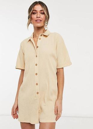Персиковий вкорочений комбінезон asos
