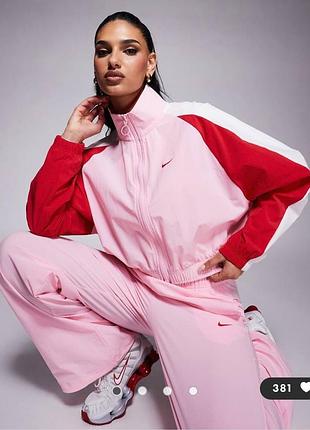 Спортивний костюм nike рожевий під вантаж легкий літній штани кльош широкі кроп кофта