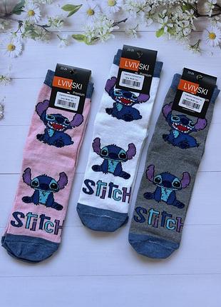 Шкарпетки lvivski високі з принтом стітч stitch (з мультфільму) 23-25(36-39)