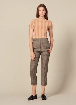 Брюки прямого кроя в клетку sandro
