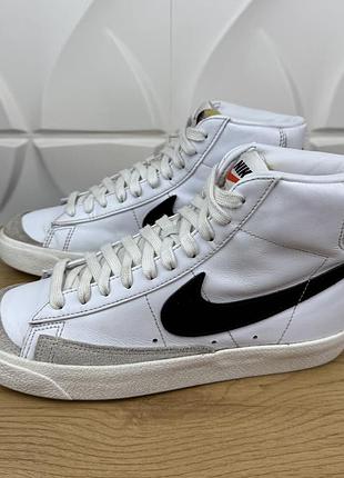Оригінальні шкіряні високі кеди nike blazer mid