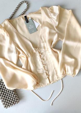 Блуза сорочка yellow butter тренд h&m
