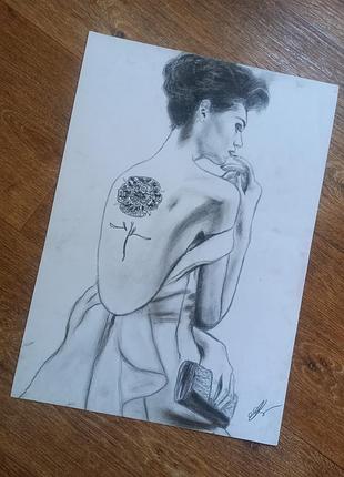 Картина авторская черно-белая