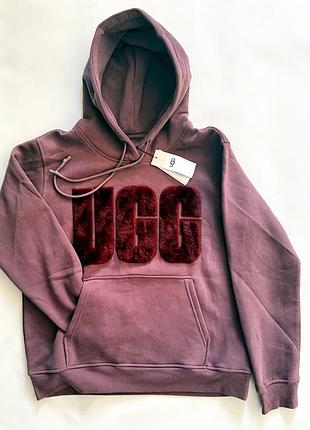 Ugg оригинал худи женское l хлопковое фиолет с надписью