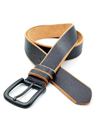 Шкіряний чоловічий ремінь weatro 3,8 х 105-120 см чорний wtro-tur-38k-0057