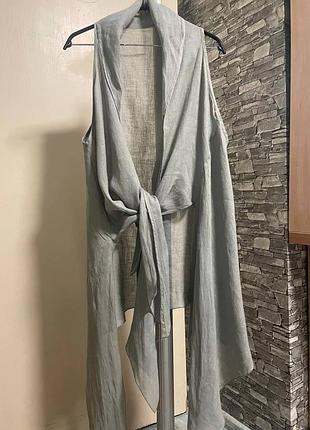 Креативна дизайнерська накидка з льону martine samoun