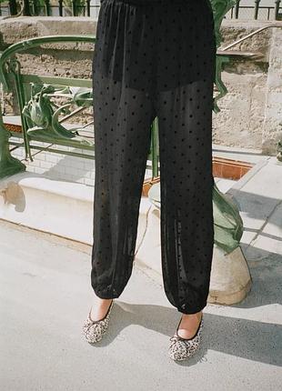 Брюки-шаровары в горошек