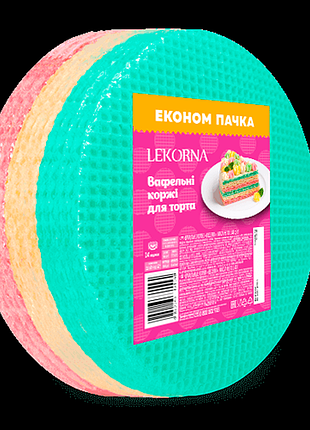Вафельні коржі lekorna веселка 140 г