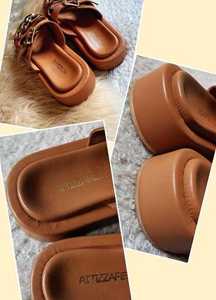 Сабо шкіра attizare шкіряні жіночі шльопанці сабо натуральна шкіра