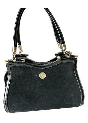 Сумочка чорна замш+лак, вживане в хорошому стані, бренд su ying ge